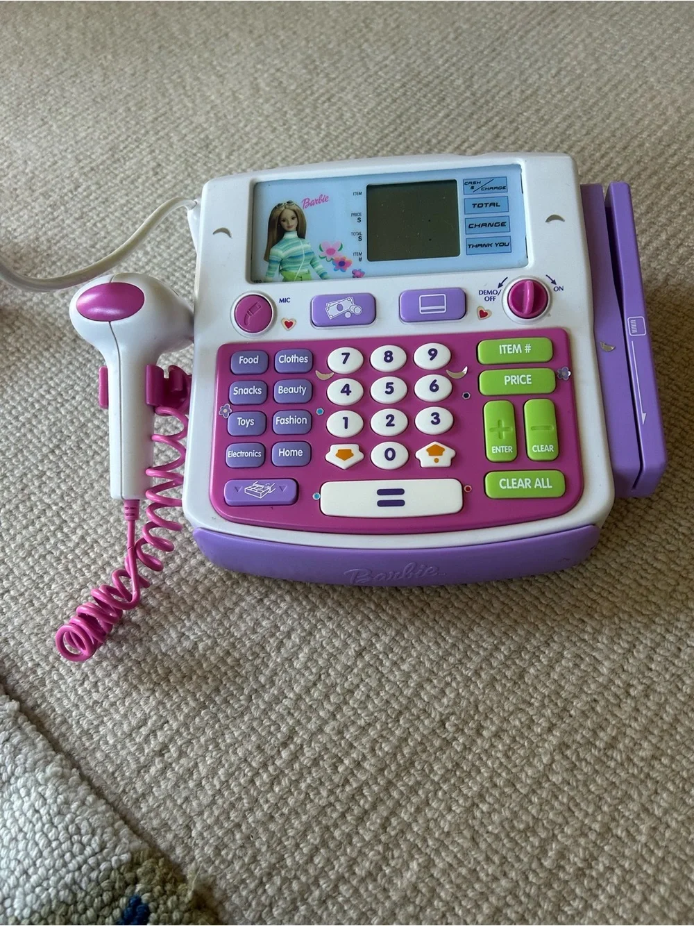 Vintage Barbie Kids Play Cash Register - Pink and Purple